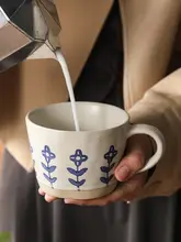 レトロデザインのマグカップ【アメリカンスタイル・手作り・陶器製】