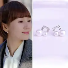 925純銀製 音符デザインの真珠ピアス【クールな雰囲気・シンプルスタイル・ダイヤモンド装飾付き】