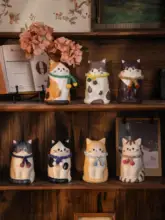 花瓶 陶器 手作り 猫 モチーフ かわいい デスクトップ インテリア 置物 ギフト