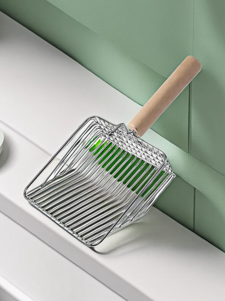 大サイズ メタル製 猫砂スコップ【細孔デザイン・非ステンレス鋼】