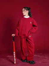 女の子用新年衣装【赤・冬季用・可愛いデザイン】（セットアップ対応）