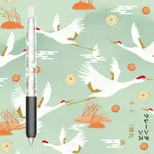 中国風デザインのボールペン【黒・押し出し式・レトロスタイル】