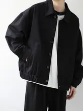 ジャケット ユニセックス コットン 無地 オーバーサイズ ベーシック ルーズ アウター CC03