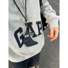 ミニポシェット デニム ファスナー付き コンパクト かわいい リップケース 小銭入れ バッグチャーム 「MOREGOOL」