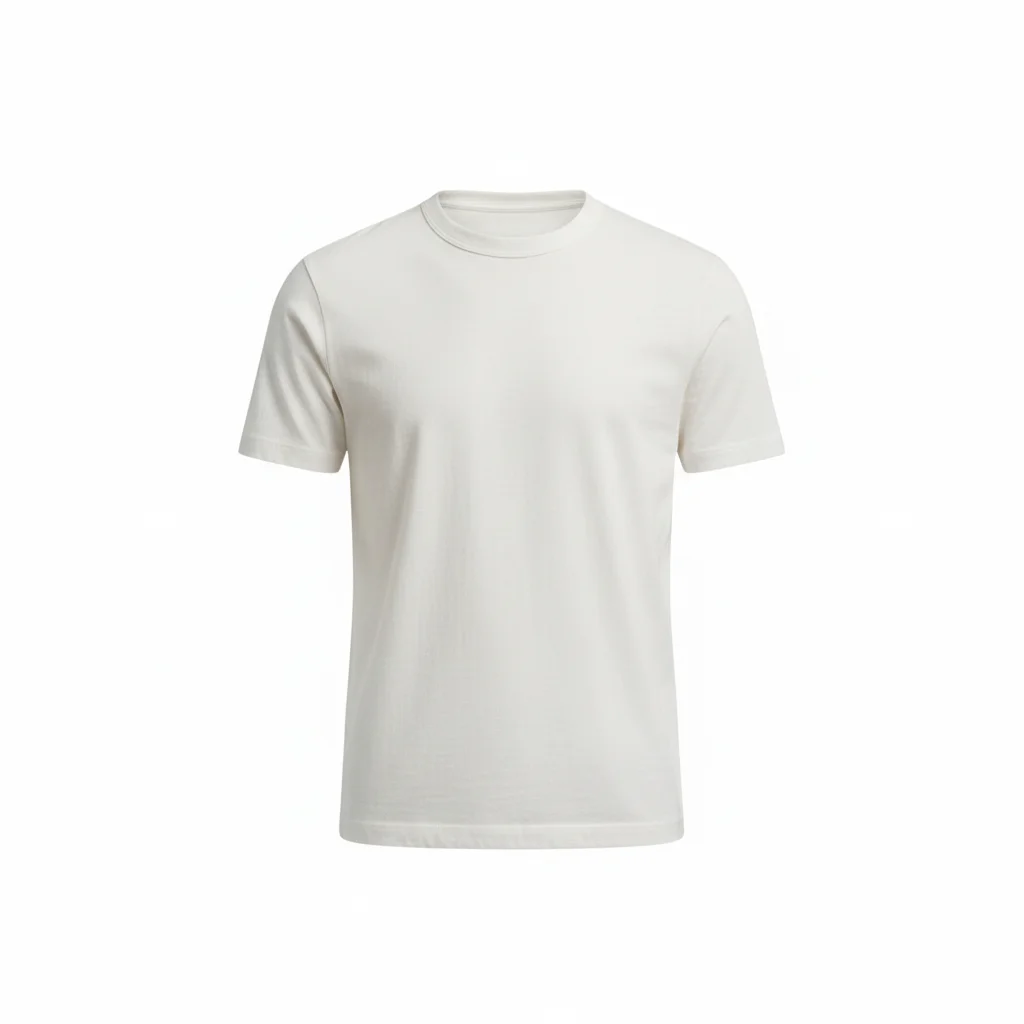 ホワイト クルーネックベーシックTシャツ