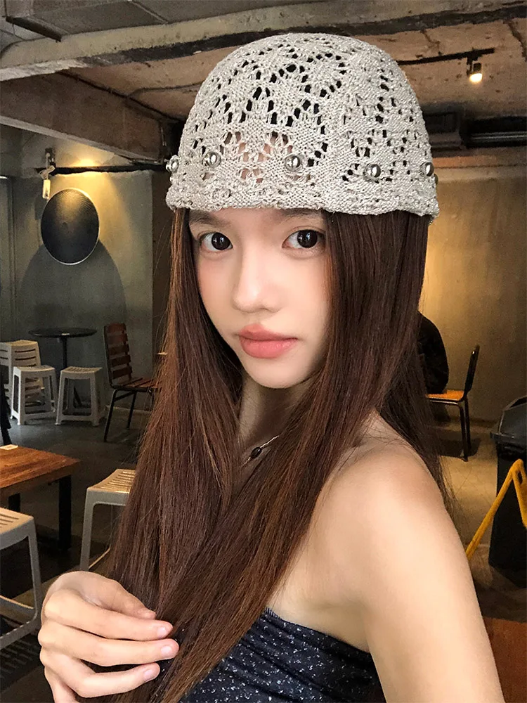 レトロ透かし編みデザインの涼感ニット帽：女性向け夏・オールシーズン対応の実用性と使い方