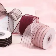 手作りのリボン付きヘアクリップ材料【ギフト包装・ダブルサイド・サテンリボン】