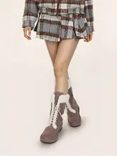 アメリカンビンテージ風チェック柄プリーツスカート【女性用・フィット・美しいシルエット】（セットアップ対応）