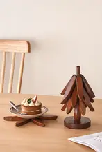 北欧風のクリスマスツリーデザインのテーブルマット【木製・耐熱・防湯】