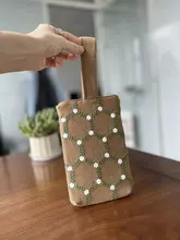 刺繍ハンドバッグ【南瓜デザイン・帆布製・レトロ】