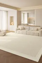 ラグ リビング 寝室 ソファ前 厚手 撥水 防汚 拭ける クリームベージュ 上品 お手入れ簡単