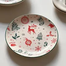 陶器 食器 ラーメン鉢 皿 クリスマス柄 トナカイ ツリー シンプル インスタ映え レディース 可愛い プレゼント