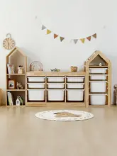 子供 おもちゃ収納キャビネット 木製 引き出し式