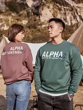 AlphaGym 秋冬用 ペアプリントスウェットシャツ【ラウンドネック・トレンド・カジュアル】