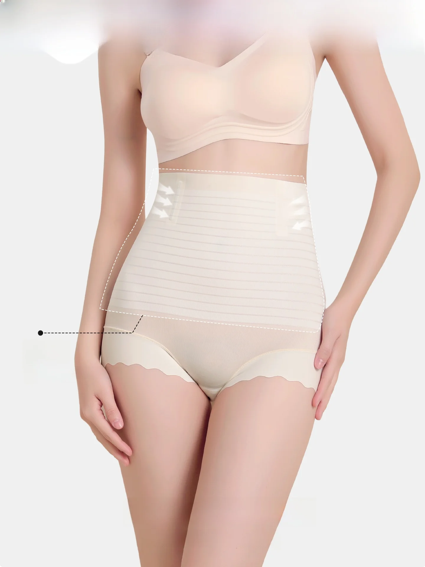 産後用ハイウエストパンツ：インビジブルスキンによるお腹引き締めとヒップアップの実証