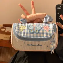 かわいい手提げイラストペンケース【大容量・女子向け文房具・日本式】（セットアップ対応）