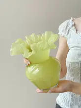 エレガントなデザインの透明ガラス花瓶【水耕植物用・デスクトップ装飾】