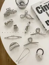 バンスクリップ シルバー シンプル クール 上品 おしゃれ ヘアアレンジ デイリー