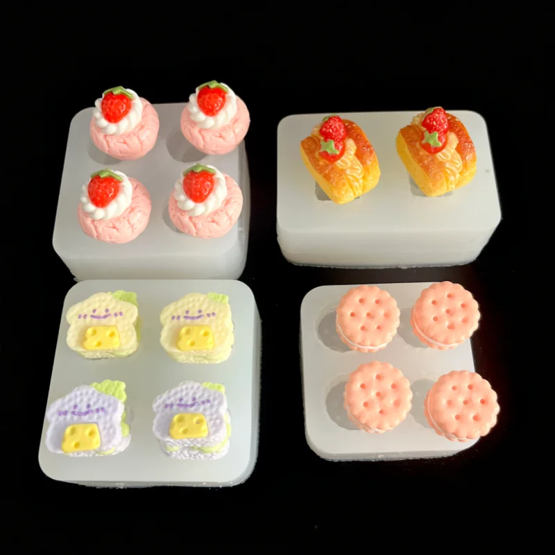 猫型のマカロン型シリコンモールド【ストロベリーケーキ・食品グレード・お菓子用】