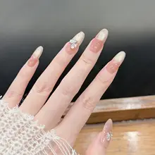 春夏用ブリン蝶デザインガラスビーズ猫目チーク【手作り・ダイヤモンド風仕上げ】