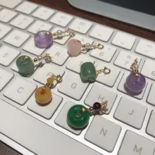 水晶翡翠ペンダント【平安扣・女性用・14K仕上げ】