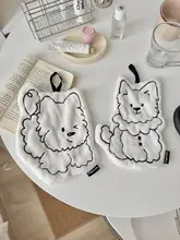 ハンドタオル ループ付き 可愛い犬柄 厚手 吸水速乾 キッチン バスルーム トイレ キッズ 男の子 女の子