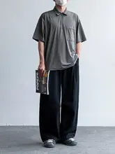 春夏用のワイドレッグシワ加工カーゴパンツ【コットン素材・リラクシングフィット・ストレート】