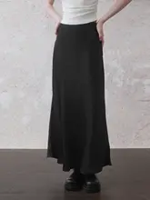 INGKO ブラックサテン フィッシュテールスカート【スリムフィット】