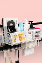 ベッドサイド収納ラック【フック付き・寝室用・小物収納】