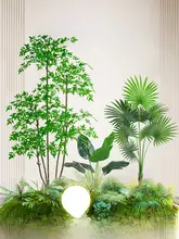 フェイクツリー 植物 インテリア装飾 セット グリーン景観 デコレーション 設置