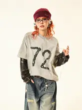 ヴィンテージ風迷彩デザイン長袖Tシャツ【秋用・レディース】