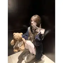 トレンドのバイカラー ニットセーター【秋用・英倫風】