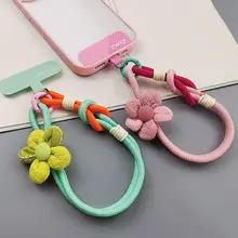 多機能デザインのスマホ用ハンギングストラップ【個性的な花柄・短め・耐久性あり・取り外し可能】