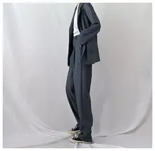 グレー ハーレムパンツ【フィット・ゆったりしたシルエット・レディース】