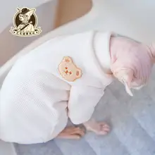 無毛猫用スフィンクス・デボン猫衣服【無地・極上の柔らかさ・長袖】（セットアップ対応）