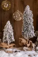 LED付き小型スノークリスマスツリー【卓上飾り・光る雪・クリスマス装飾】