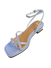 大人可愛いシンプルデザインの細ストラップサンダル【低ヒール・バックル付き・夏用】