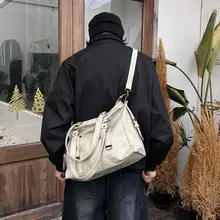 大容量ショルダーバッグ【ユニセックス・通勤・トートスタイル】