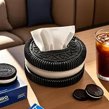 デザイン性の高いオレオ風ティッシュボックス【リビング・テーブル用・高級感あり】