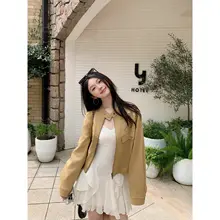 短丈ジャケット【ブラウン・美しいディテール・大人女子向け】（セットアップ対応）