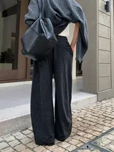 おしゃれなチェック柄パンツ【ブラック・フィット・ストレートレッグ・カジュアル】（セットアップ対応）