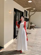 セクシーなキャミソールワンピース【大きいサイズ・ニットカーディガン付き・春用】（セットアップ対応）