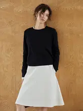 シンプルなデザインのAラインミディスカート【秋用・無地・遮胯】