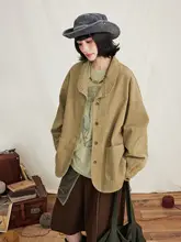 ヴィンテージ風 コーデュロイシャツジャケット【大きなポケット・水洗い加工】