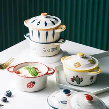 陶製湯鍋【蓋付き・二重耳・蒸し器・一人用】