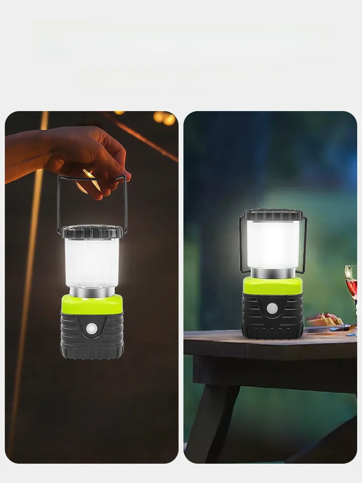 充電式LEDアウトドアキャンプランプ【多機能・強光・ハイキング・テント用】