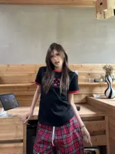 アメリカンビンテージ風 カラー星柄プリントカップル用半袖Tシャツ【ラウンドネック・ゆったりサイズ】（セットアップ対応）
