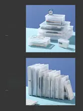 A4書類収納ボックス【透明・カラーステッカー付き・薄型プラスチック・A5試験用文房具・オフィスデスク用】