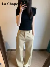 スラックス レディース フレアパンツ ハイウエスト ドレープ ワイド カーキ 秋