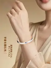 シルバーバングル レディース 楕円形 純銀9999 中実 なめらかなカーブ 上品 大人女性 プレゼント